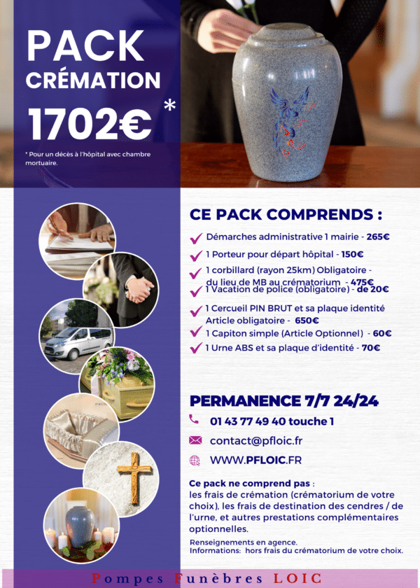 Pack Yatou crémation affiche proposée et créé par les Pompes funèbres LOIC