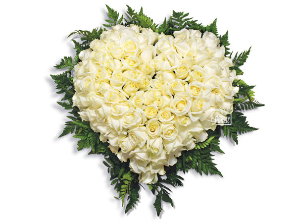 Pompes Funèbres LOIC- Cœur fleurs blanches