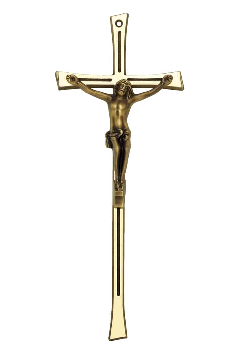 Croix Horizon avec Christ or proposé par les Pompes Funèbres LOIC