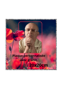 Plaque hommage personnalisée par les pompes funèbres LOIC