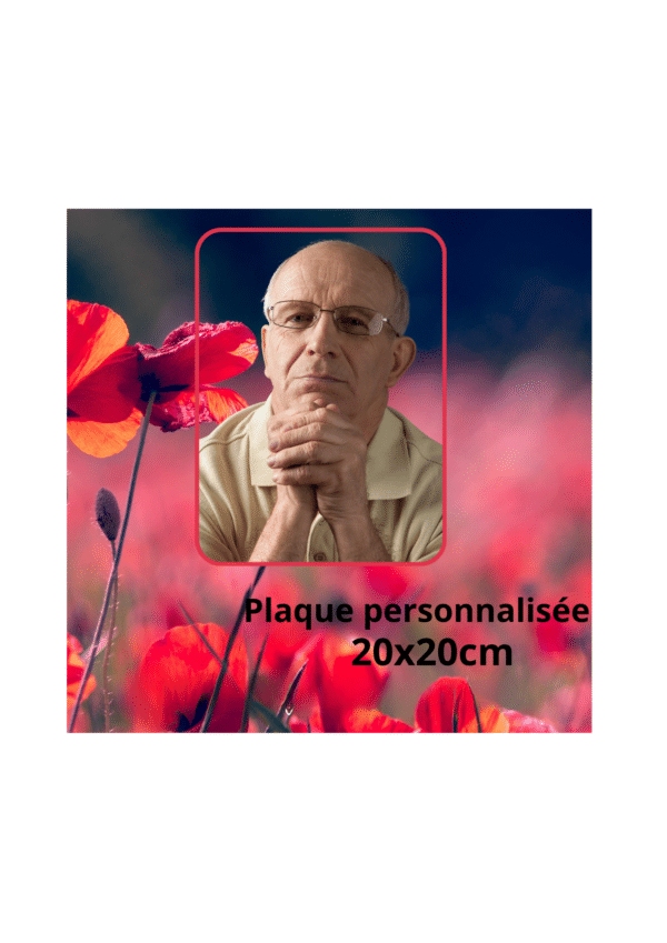 Plaque hommage personnalisée par les pompes funèbres LOIC