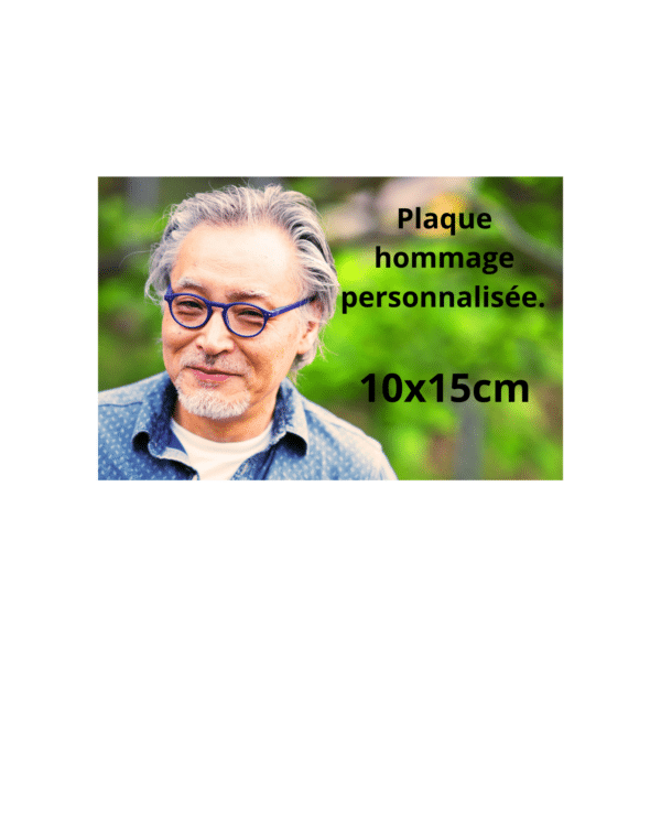 Plaque hommage personnalisée par les pompes funèbres LOIC