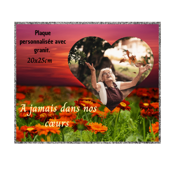 Plaque hommage personnalisée par les pompes funèbres LOIC